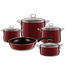 KOCHTOPFSET 5-teilig - Bordeaux, Basics, Glas/Metall (48,5/28,5/13,38cm) - Riess KOCHTOPFSET 5-teilig - Bordeaux, Basics, Glas/Metall (48,5/28,5/13,38cm) - Riess