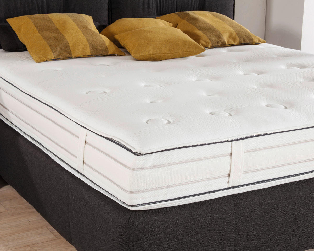 BOXSPRING KREVET 180/200 cm     crna  - crna/boje aluminija, Design, tekstil/metal (180/200cm) - Dieter Knoll