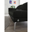 RÉCAMIERE in Echtleder Schwarz  - Chromfarben/Schwarz, Design, Leder/Metall (209/85-109/95-16cm) - Dieter Knoll
