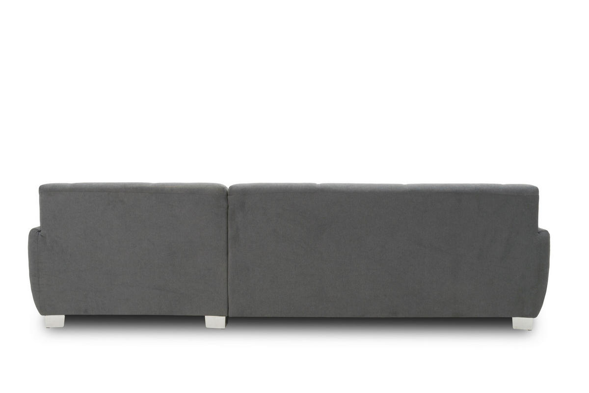 ECKSCHLAFSOFA NIKA Dunkelgrau Webstoff  - Dunkelgrau/Silberfarben, Basics, Holz/Textil (277/156cm) - MID.YOU