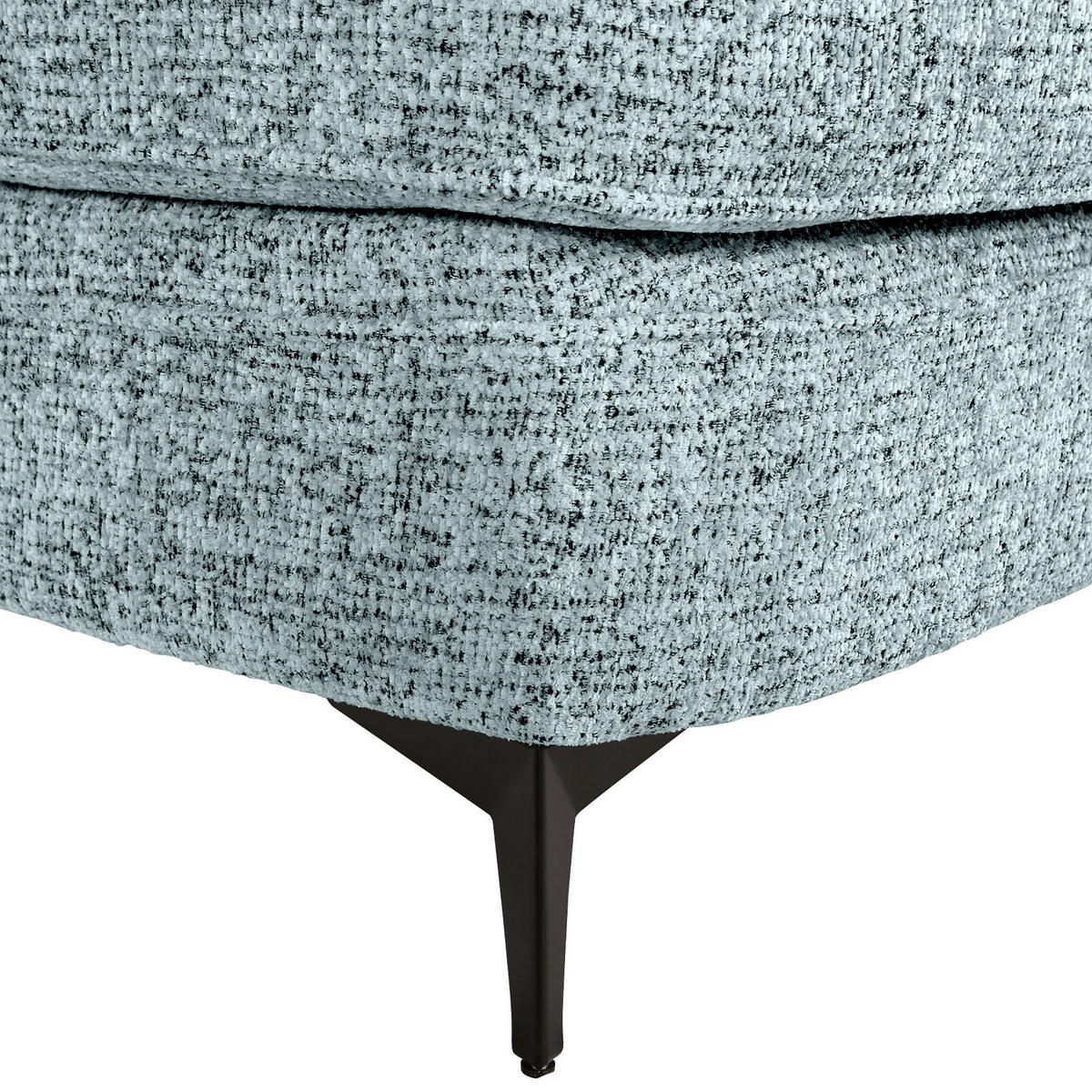 XXL-SESSEL in Chenille Türkis  - Türkis/Schwarz, Romantik / Landhaus, Textil/Metall (125/102/137cm) - Landscape