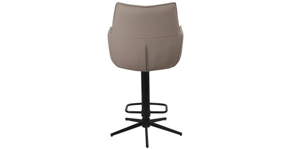 BARHOCKER Echtleder Grau, Schwarz Eisen Sitzfläche 360° drehbar - Schwarz/Grau, Design, Leder/Metall (54/96-121/56cm) - Novel
