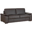 SCHLAFSOFA  in Echtleder Dunkelbraun  - Wengefarben/Dunkelbraun, KONVENTIONELL, Leder/Holz (216/86/97cm) - Novel
