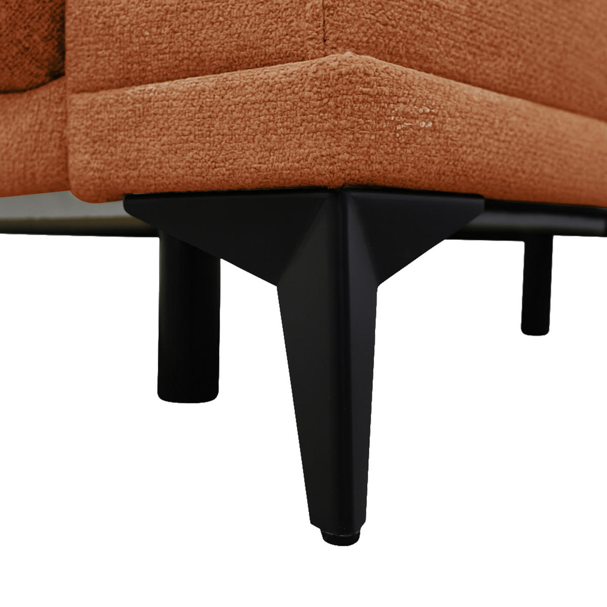 SCHLAFSOFA GRANDE in Chenille Rot  - Rot/Schwarz, Design, Textil/Metall (238/83/98cm) - MID.YOU