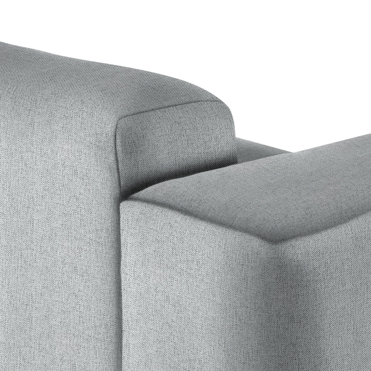 ECKSOFA Grau Webstoff Rücken echt  - Schwarz/Grau, Design, Kunststoff/Textil (290/171cm) - home24