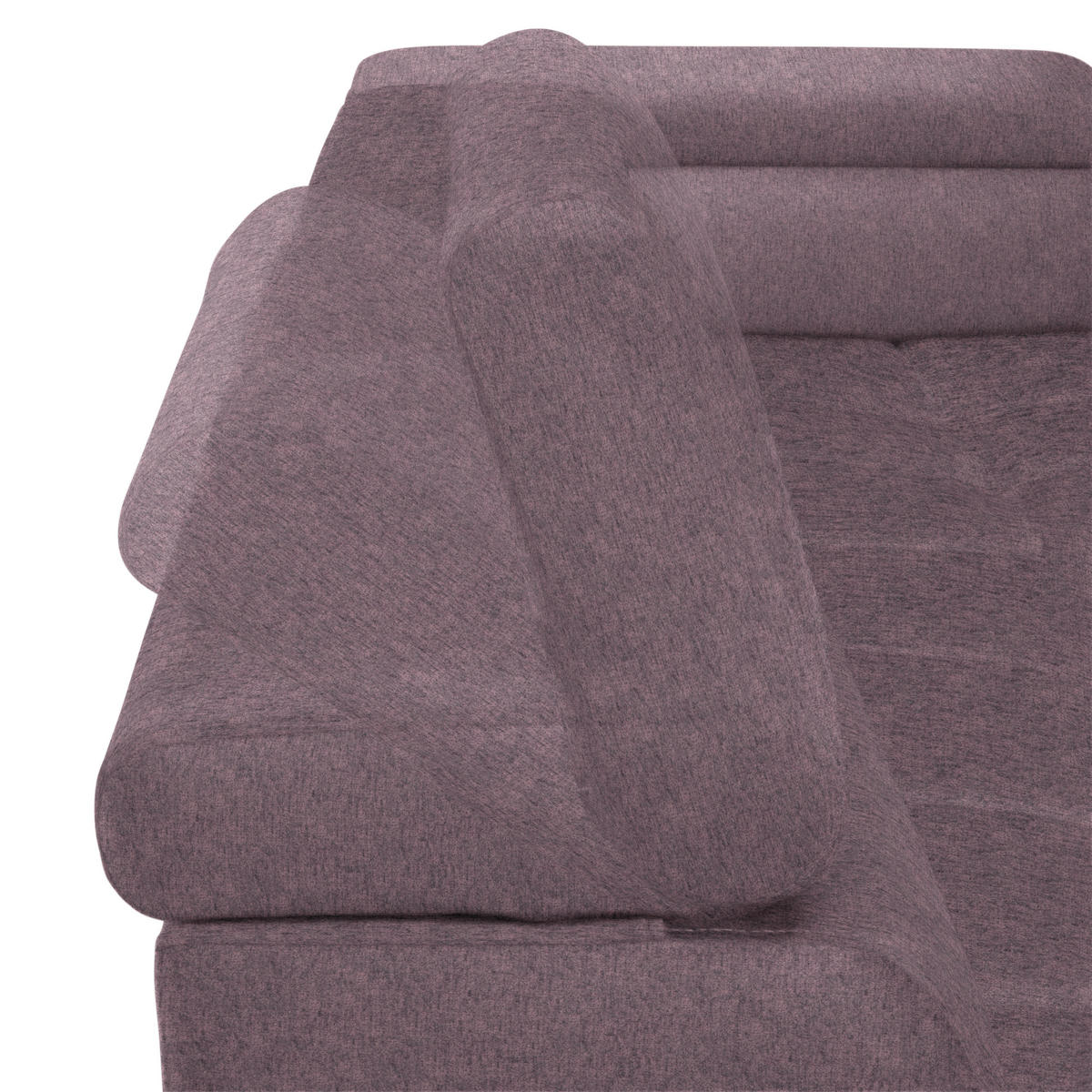 ECKSOFA in Samt, Webstoff Flieder  - Flieder/Schwarz, Design, Textil/Metall (270/177cm) - Welnova
