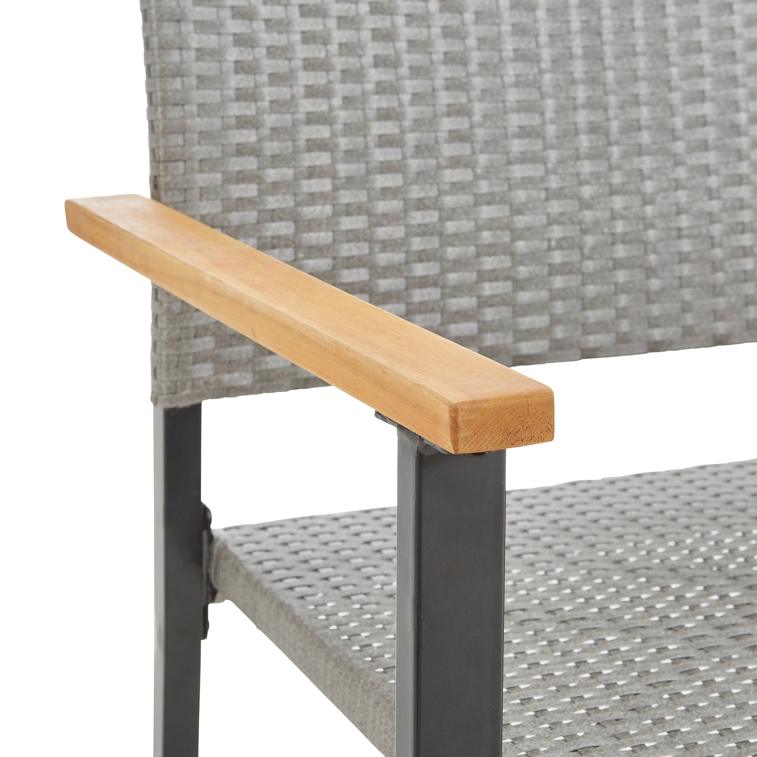 GARTENBANK 138/89/60 cm  in Grau, Akaziefarben  - Schwarz/Akaziefarben, MODERN, Holz/Kunststoff (138/89/60cm) - Ambia Garden