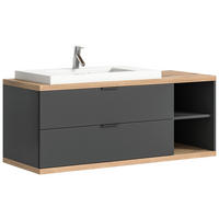 WASCHTISCHKOMBI 130 cm  - Eichefarben/Anthrazit, Basics, Holzwerkstoff/Kunststoff (130cm) - MID.YOU