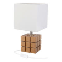 TISCHLEUCHTE Rubi 16/16/30 cm  - Naturfarben/Weiß, Basics, Holz/Textil (16/16/30cm)