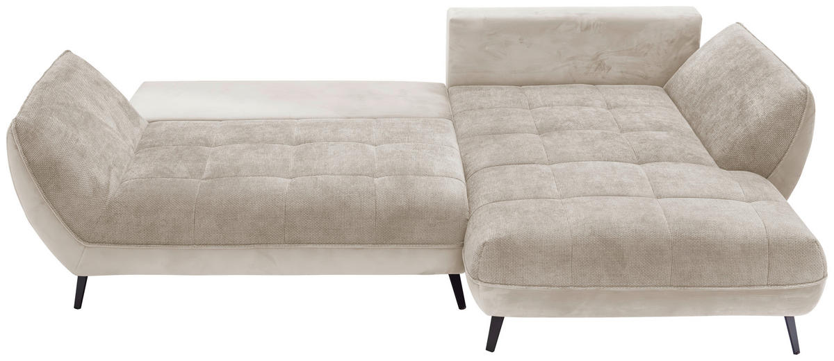 ECKSOFA in Struktur Beige, Hellbraun  - Hellbraun/Beige, Design, Textil/Metall (282/187cm) - Livetastic