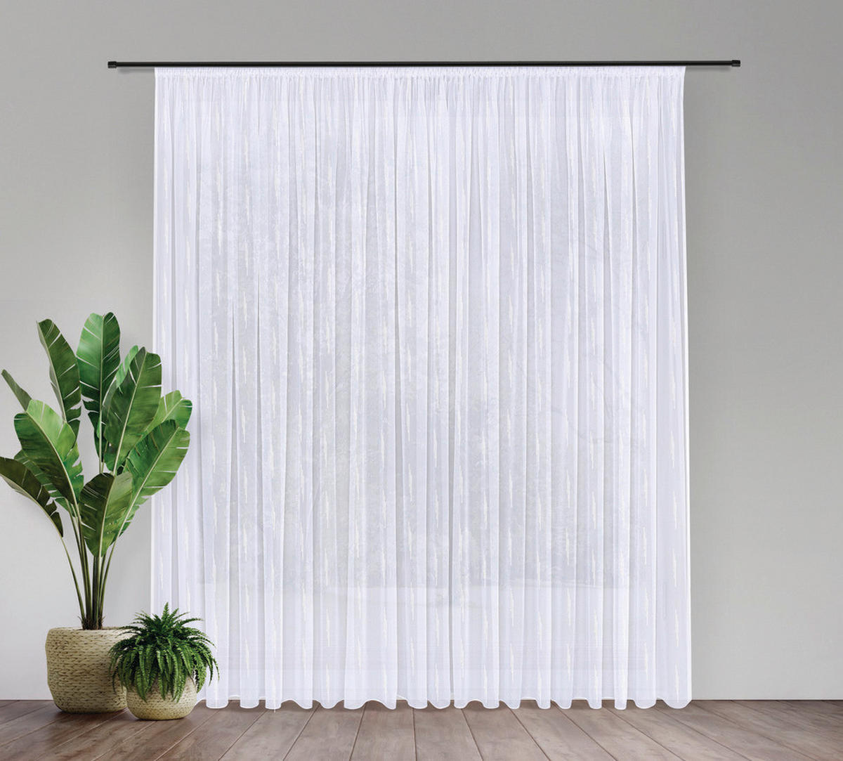 FERTIGSTORE  transparent  450/245 cm   - Beige, Basics, Textil (450/245cm)