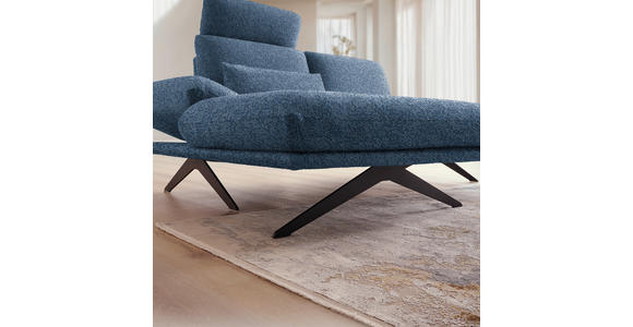 ECKSOFA  in Flachgewebe Blau  155/234 cm  - Blau/Schwarz, Design, Textil/Metall (155/234cm) - Dieter Knoll