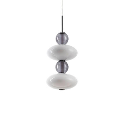 HÄNGELEUCHTE 28/273 cm  - Schwarz/Weiß, Design, Glas/Metall (28/273cm)
