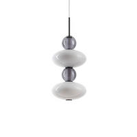 HÄNGELEUCHTE 28/273 cm  - Schwarz/Weiß, Design, Glas/Metall (28/273cm)