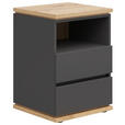 NACHTKÄSTCHEN 45/63/42 cm  in Graphitfarben, Weiß  - Schwarz/Graphitfarben, MODERN, Holzwerkstoff (45/63/42cm) - Xora
