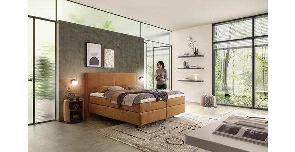 POLSTERBETT 160/200 cm,  in Gelb, Bettkasten, Lattenroste, Matratzen, unterschiedliche Matratzenhärtegrade je Bettseite, H2 + H4 = mittel + sehr fest  - Gelb/Schwarz, Design, Holz/Holzwerkstoff (160/200cm) - Dieter Knoll
