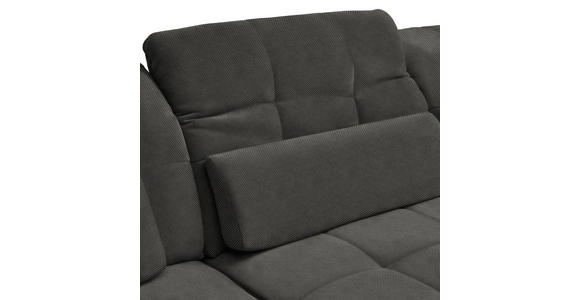 ECKSOFA  in Flachgewebe Dunkelgrau  204/341 cm  - Dunkelgrau/Schwarz, Design, Textil/Metall (204/341cm) - Xora