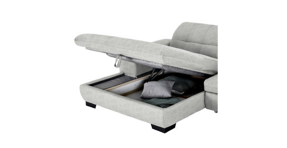 ECKSOFA in Webstoff Platinfarben  - Platinfarben/Schwarz, Design, Textil/Metall (180/265cm) - Carryhome