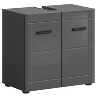 WASCHBECKENUNTERSCHRANK 60/56/34 cm  - Grau Hochglanz/Schwarz, MODERN, Holzwerkstoff/Kunststoff (60/56/34cm) - MID.YOU