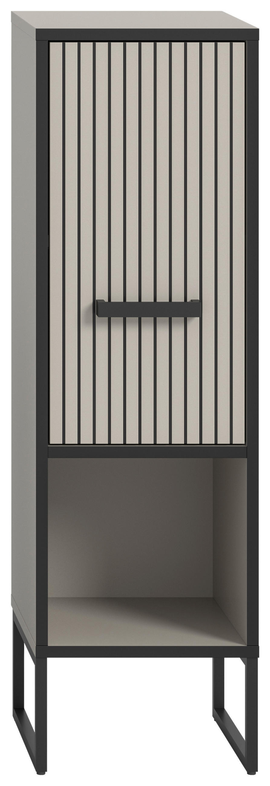 MIDISCHRANK 30/101/32 cm  - Kaschmir/Schwarz, MODERN, Holzwerkstoff/Metall (30/101/32cm) - MID.YOU