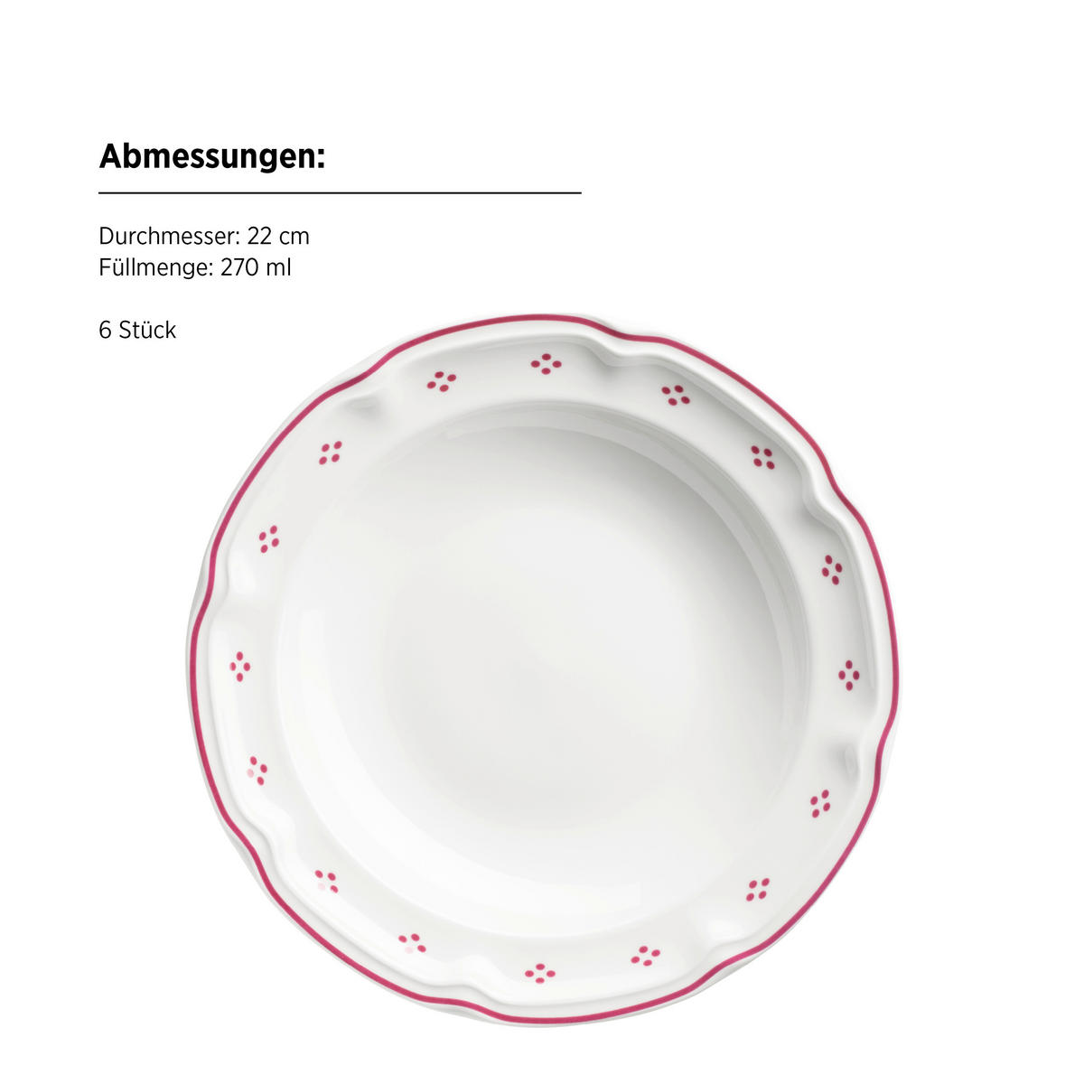 TAFELSERVICE LOVA 12-teilig  - Weiss/Rot, Basics, Keramik - Mäser