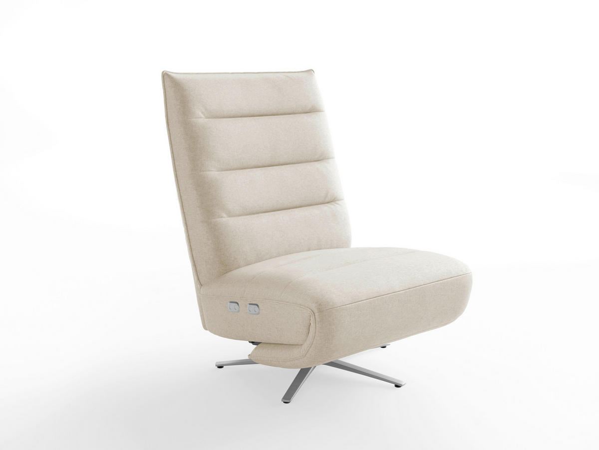 RELAXSESSEL Textil Sandfarben  - Sandfarben/Silberfarben, Basics, Textil/Metall (80/109/98cm) - Sit & More