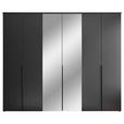 DREHTÜRENSCHRANK  in Graphitfarben  - Schwarz/Graphitfarben, MODERN, Glas/Holzwerkstoff (270/225/52cm) - Carryhome