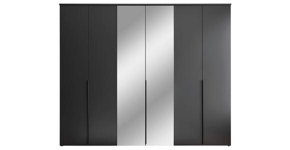 DREHTÜRENSCHRANK in Graphitfarben - Schwarz/Graphitfarben, MODERN, Glas/Holzwerkstoff (270/225/52cm) - Carryhome