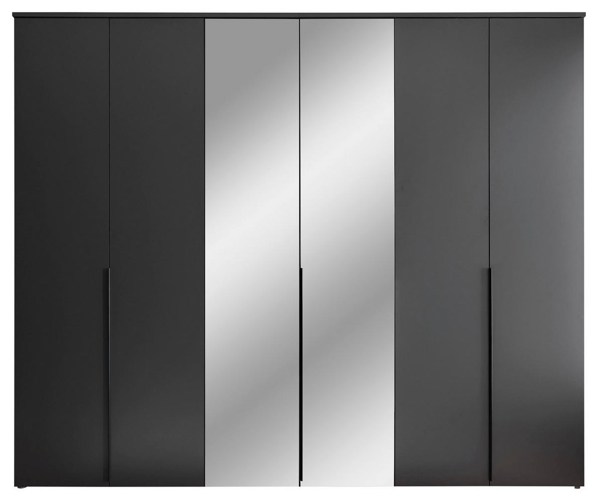 DREHTÜRENSCHRANK 270/225/52 cm 6-türig Graphitfarben  - Graphitfarben/Schwarz, MODERN, Glas/Holzwerkstoff (270/225/52cm) - MID.YOU