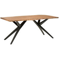 JEDÁLENSKÝ STÔL, akácia, čierna, farba vlašského orecha, 180/90/76 cm - čierna/farba vlašského orecha, Modern, kov/drevo (180/90/76cm) - P & B