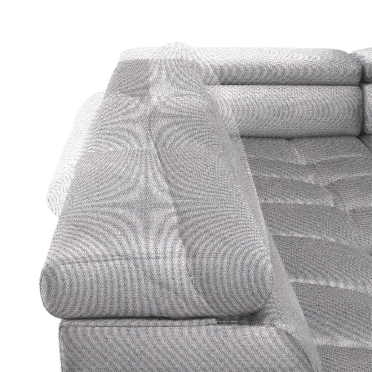 WOHNLANDSCHAFT in Webstoff Hellgrau  - Hellgrau/Schwarz, Design, Textil/Metall (216/385/177cm) - Welnova