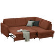 ECKSOFA in Chenille Rostfarben  - Rostfarben/Schwarz, MODERN, Holz/Textil (241/184cm) - Carryhome