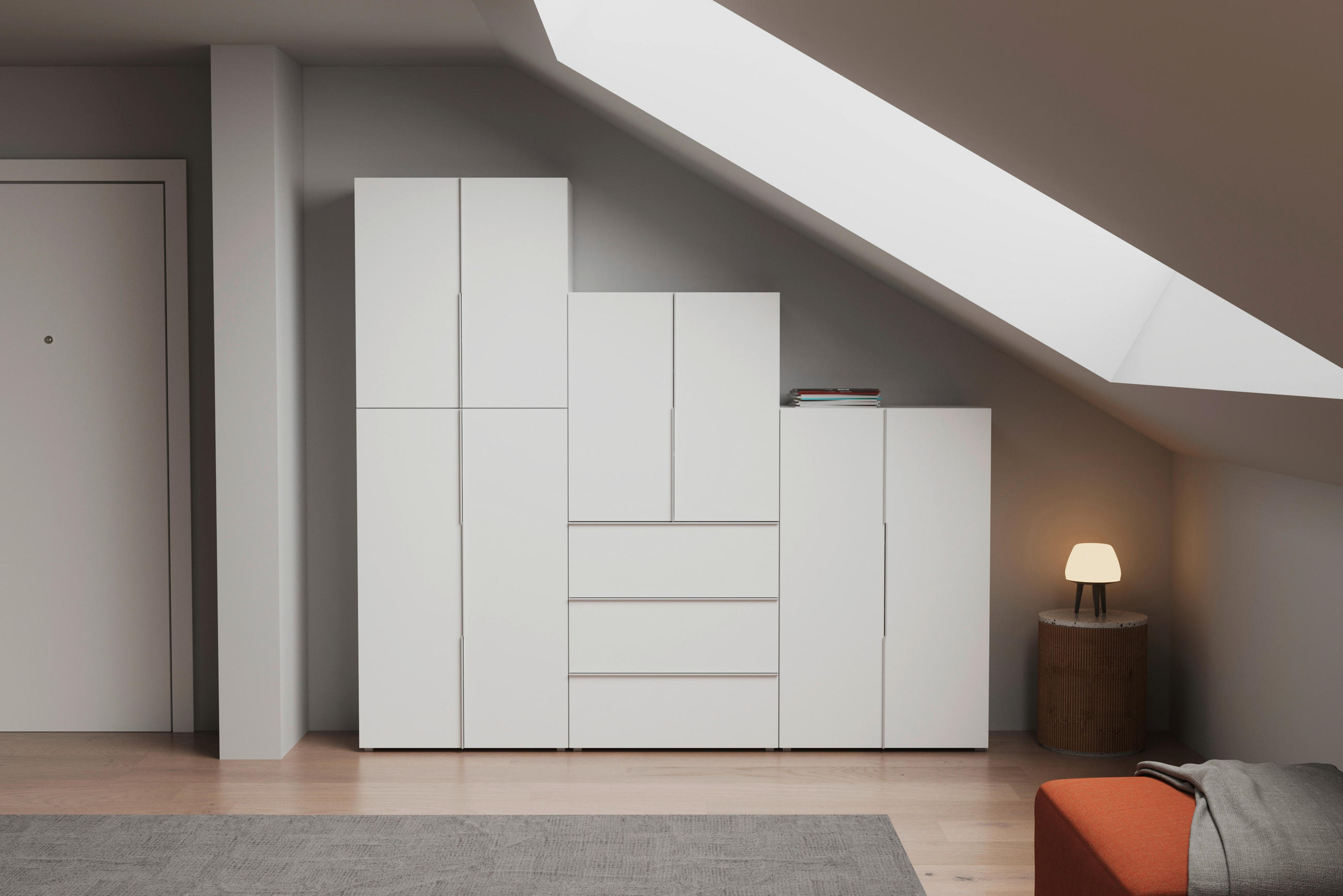 GARDEROBENSCHRANK  in 76/125/37,5 cm  - Alufarben/Weiß, MODERN, Holzwerkstoff/Kunststoff (76/125/37,5cm) - MID.YOU