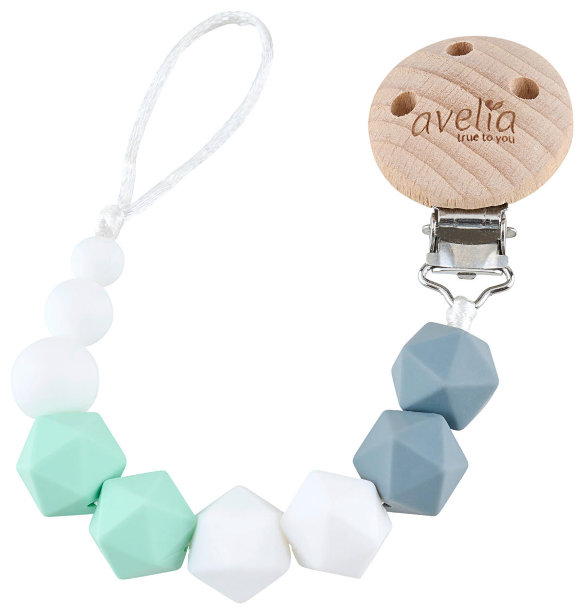 SCHNULLERKETTE 0 Monat(e)  - Weiss/Kernbuche, Basics, Holz/Kunststoff (22cm) - Jimmylee