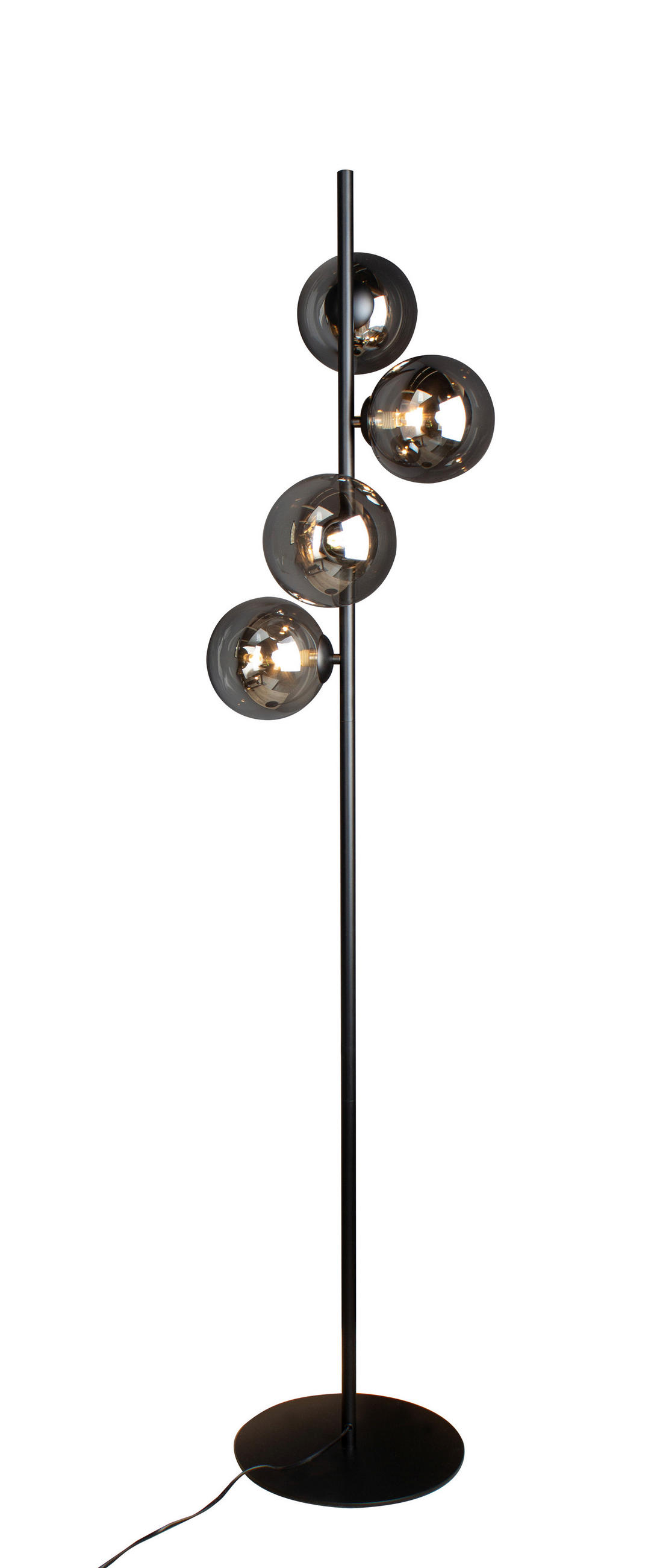 STEHLEUCHTE 34,5/160 cm    - Schwarz, Design, Glas/Metall (34,5/160cm)