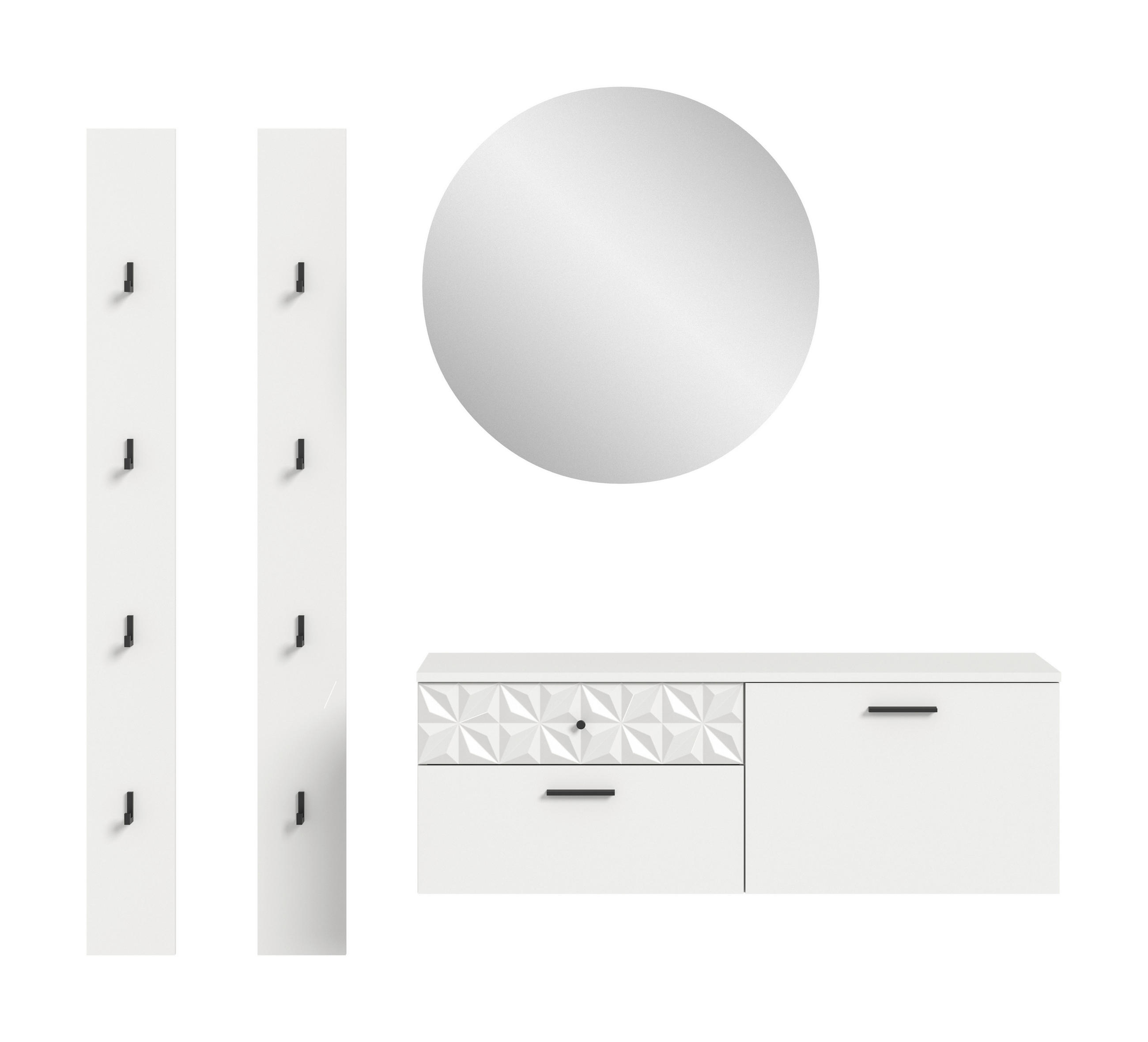 GARDEROBE 4-teilig  in 172/192/34 cm  - Design, Glas/Holzwerkstoff (172/192/34cm) - MID.YOU