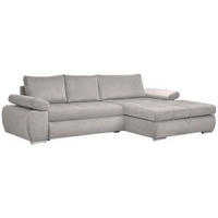 ECKSOFA in Flachgewebe Hellgrau  294/173 cm  - Chromfarben/Hellgrau, Design, Kunststoff/Textil (294/173cm) - Carryhome