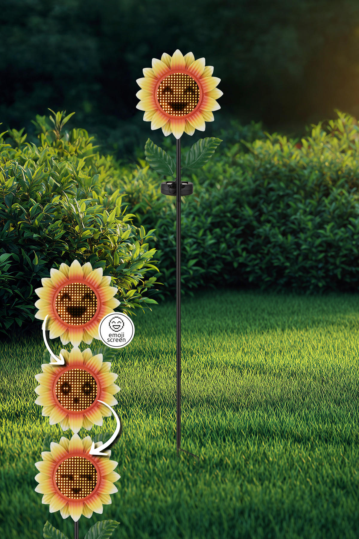 SOLARLEUCHTE Coralie 19/6/100 cm  - Gelb/Schwarz, Design, Kunststoff/Metall (19/6/100cm) - Globo