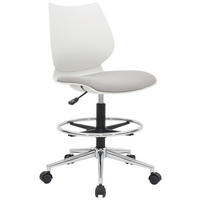SNURRSTOL  i vävt tyg vit, kromfärg, ljusgrå  - vit/kromfärg, Modern, metall/textil (55/96-116/56.5cm) - Hom`in