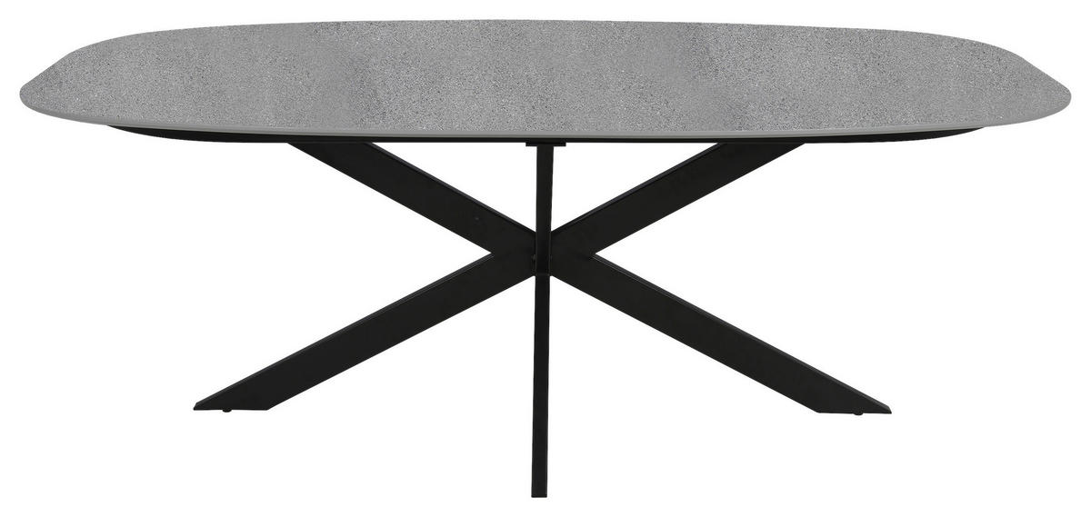 ESSTISCH in Metall, Holzwerkstoff 200/100/76 cm  - Schwarz/Grau, Design, Holzwerkstoff/Metall (200/100/76cm) - MID.YOU
