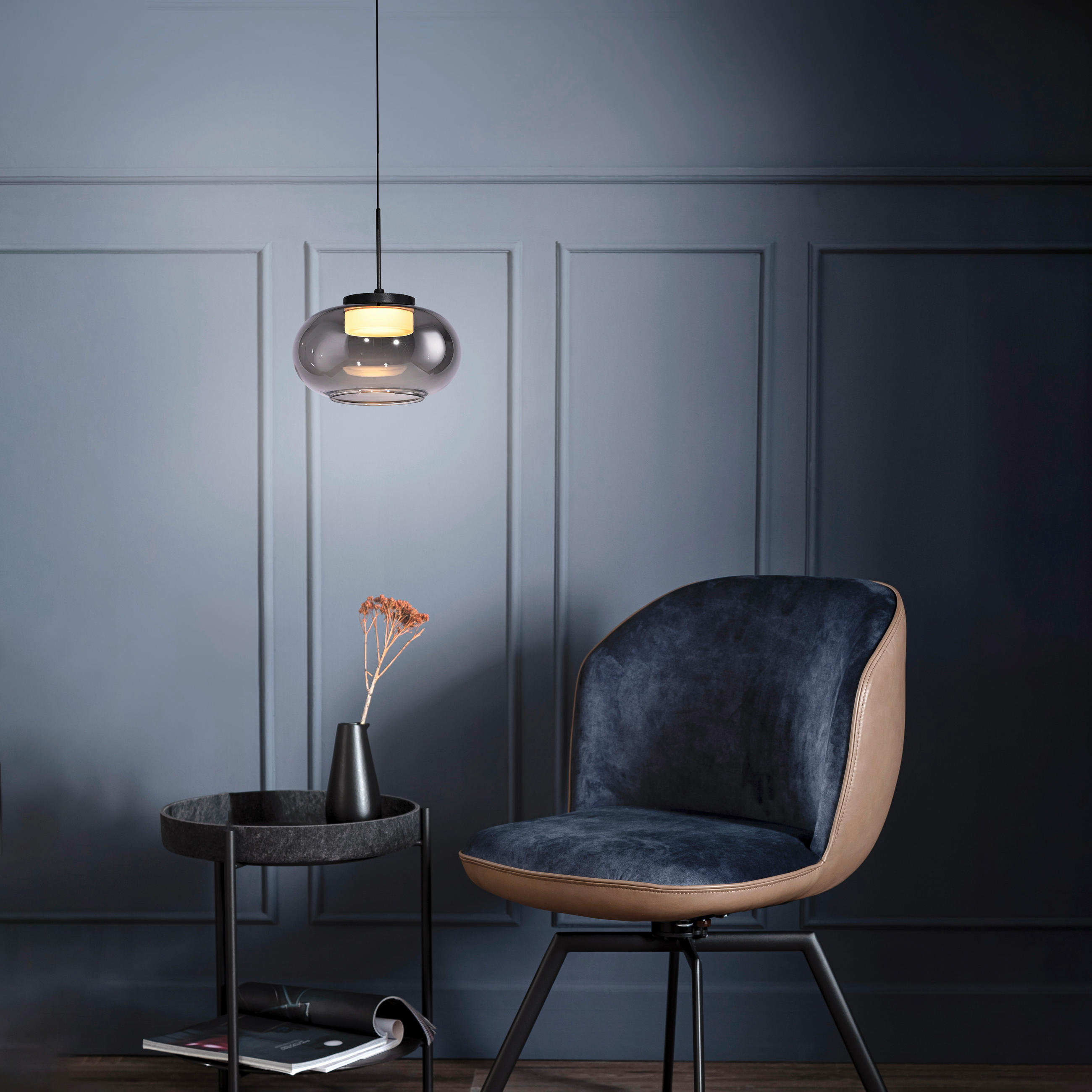 LED-PENDELLEUCHTE SW SIA 20/20/120 cm   - Schwarz, Design, Kunststoff/Metall (20/20/120cm) - Schöner Wohnen