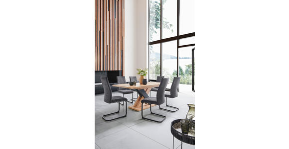 SCHWINGSTUHL in Eisen Webstoff - Anthrazit/Schwarz, Design, Textil/Metall (43/99/62cm) - Carryhome