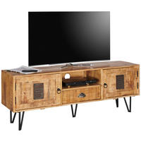 LOWBOARD  in 145/53/40 cm  - Hellbraun/Schwarz, Lifestyle, Holz/Metall (145/53/40cm) - Landscape