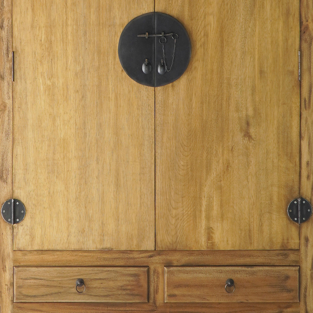 HOCHZEITSSCHRANK in massiv Mahagoni Naturfarben  - Schwarz/Naturfarben, LIFESTYLE, Holz/Metall (105/175/45cm) - Landscape