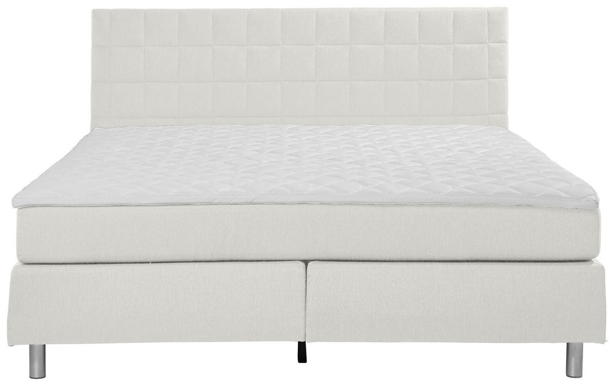 BOXSPRINGBETT 140/200 cm,  in Beige,  {item.attr('349-543‘),[, ]}{item.attr('328-587‘),[ ]} - Beige/Alufarben, KONVENTIONELL, Textil/Metall (140/200cm) - Carryhome