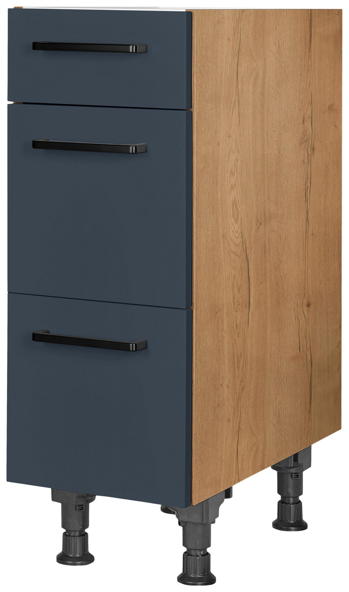 SCHUBKASTENUNTERSCHRANK 30/87/56 cm  in Blau, Eichefarben  - Blau/Eichefarben, MODERN, Holzwerkstoff/Metall (30/87/56cm) - Nobilia