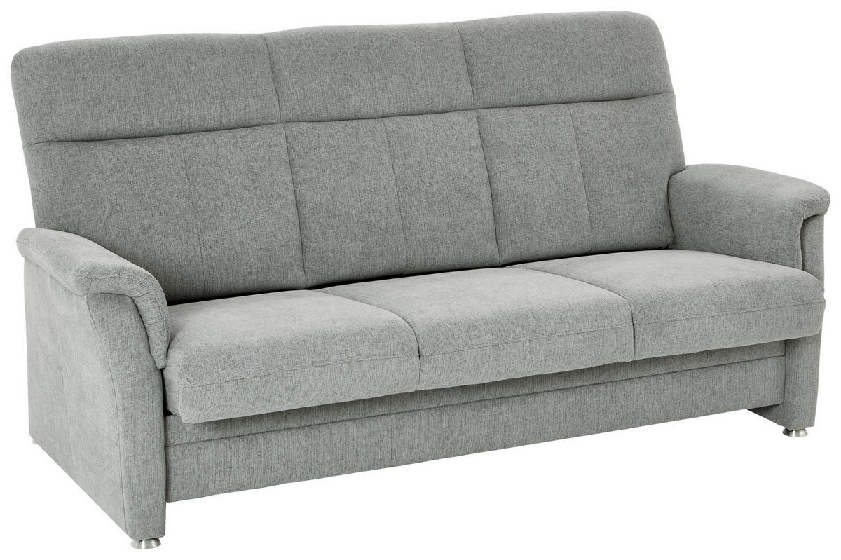 SITZGARNITUR Flachgewebe Hellgrau  - Hellgrau/Alufarben, KONVENTIONELL, Textil/Metall (142-194/100/89cm) - Beldomo Comfort