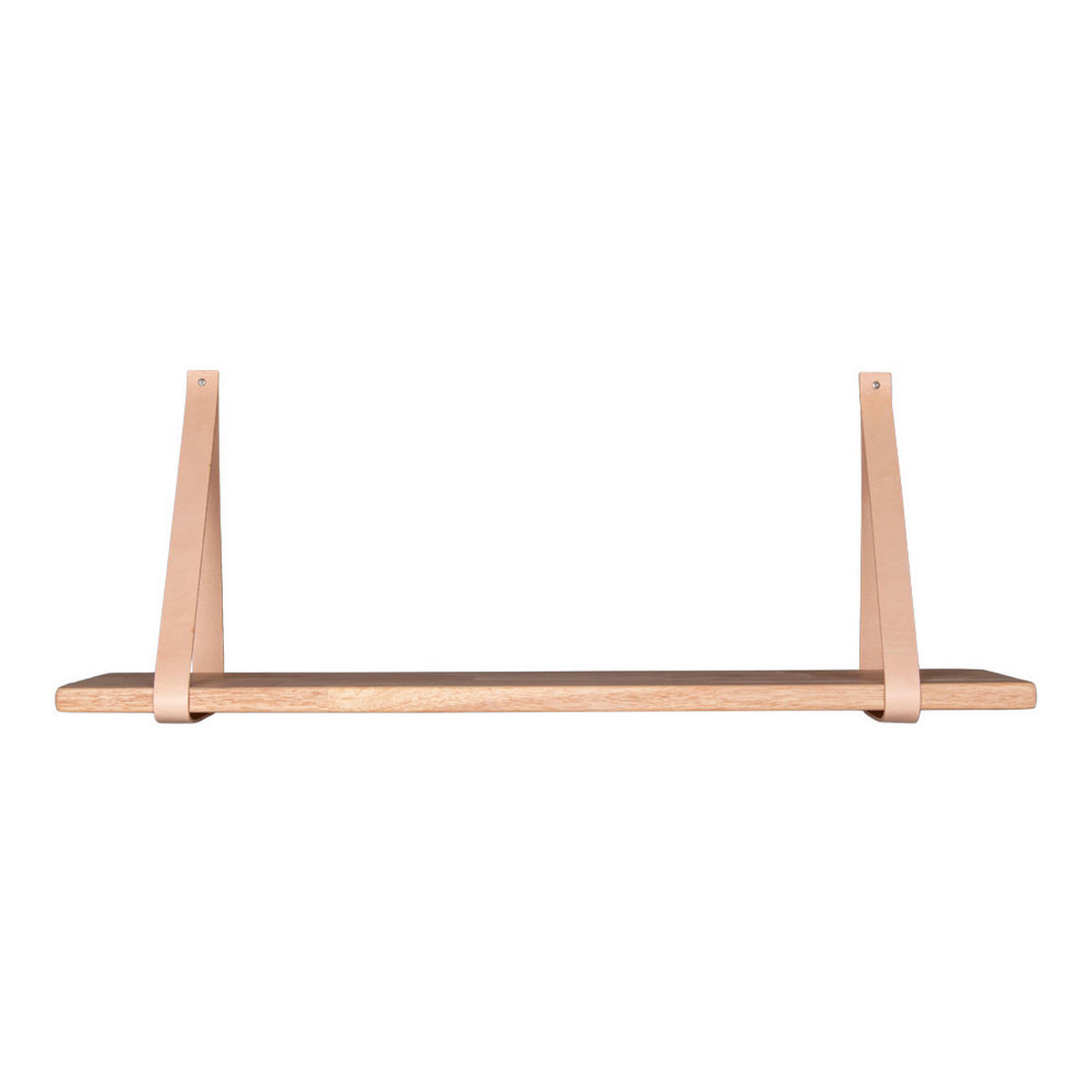 WANDREGAL  - Hellbraun/Naturfarben, Basics, Leder/Holz (120/2/20cm) - MID.YOU