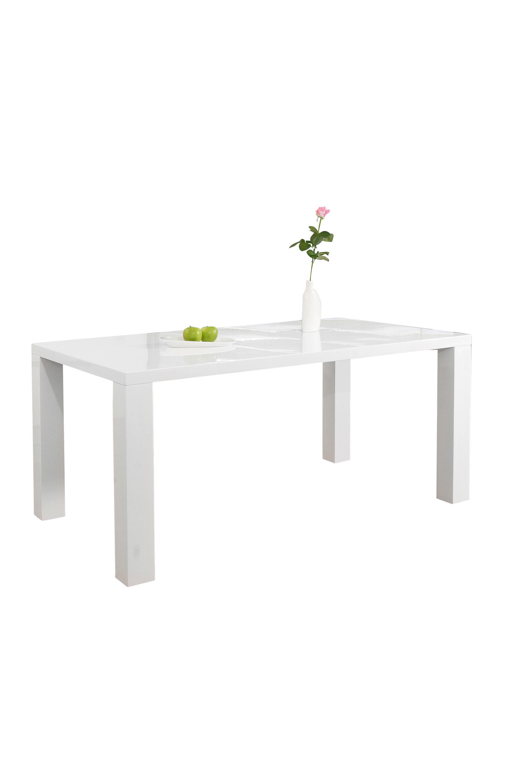 ESSTISCH rechteckig Weiß Hochglanz  - Weiß Hochglanz, MODERN, Holzwerkstoff (160/90/76cm) - Livetastic