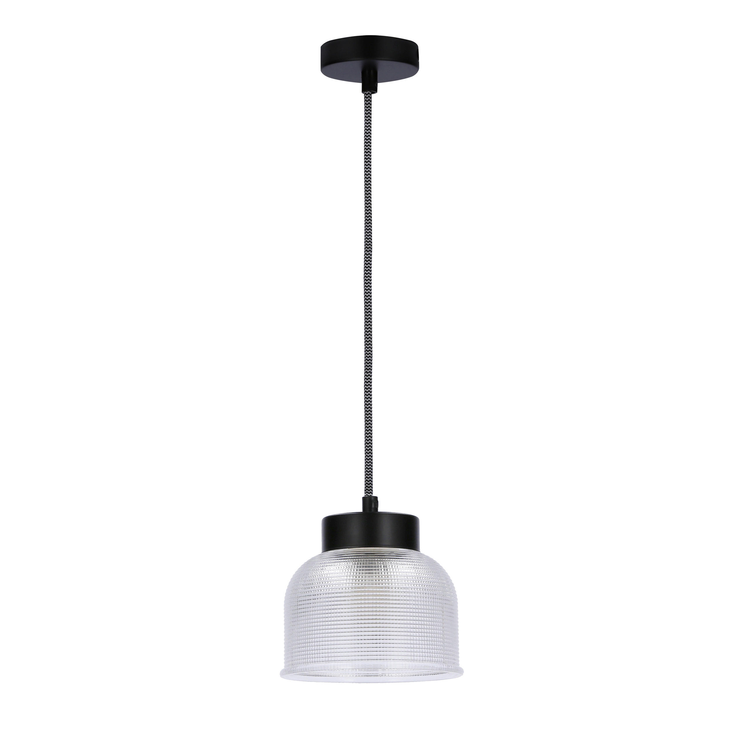 PENDELLEUCHTE Liverpool 14.5/14.5/90 cm  - Transparent/Schwarz, Design, Glas/Metall (14.5/14.5/90cm)